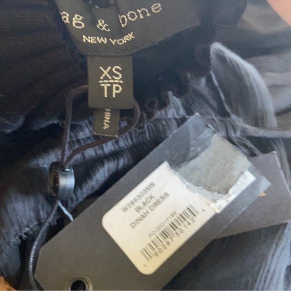 RAG & BONE BLACK SHEER SILK
DINAH MIDI DRESS SZ XS - Picture 3 of 4